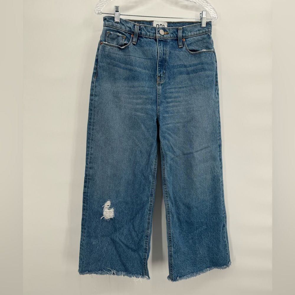 UO BDG High‎ Waist Raw Hem Distressed Wide Leg Jeans Size 29 Cropped 66170